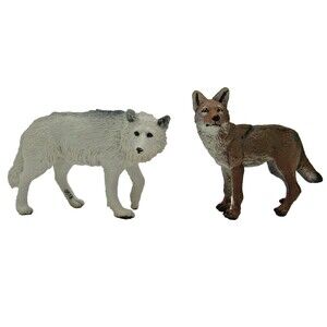 Safari 2010 Coyote 2007 White Arctic Wolf Toy Figurine North America Wildlife